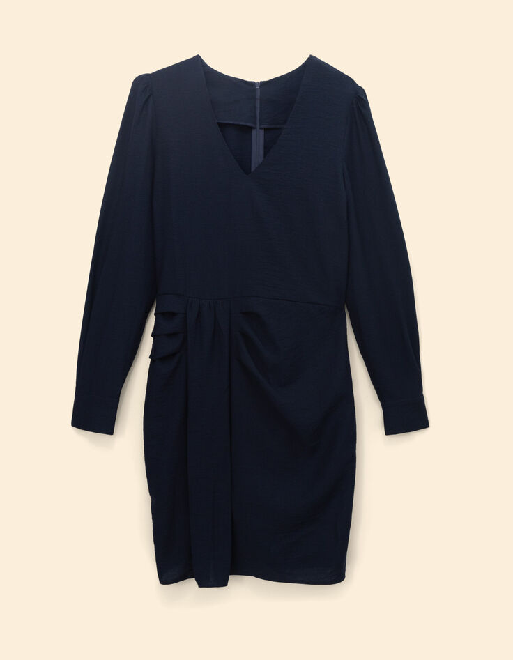 Robe marine effet drap&eacute; c&ocirc;t&eacute; I.Code-7