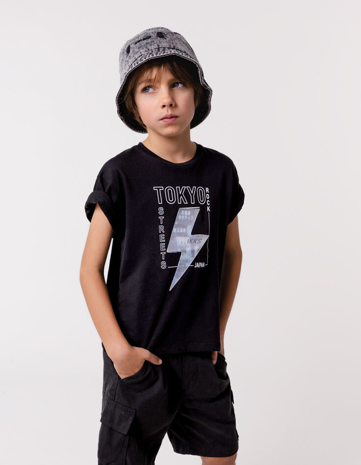 Grijze bobjeanshoed met borduursels jongens-1