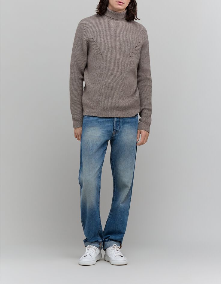 Jersey de cuello alto de punto crudo para hombre-4 Jersey de cuello alto de punto crudo para hombre-4