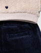 Baby girls’ beige sweatshirt and velvet shorts outfit-4