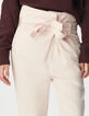 Pantalón de traje rosa cintura asimétrica mujer-5