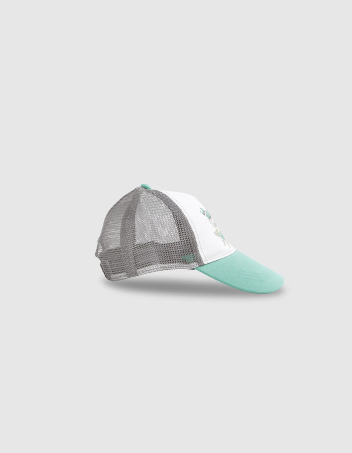Boys’ green, white and grey cap with car image - IKKS