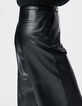 Pantalón rockero negro de pierna ancha para mujer-6