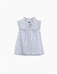 Blusa navy de rayas con volantes niña-2