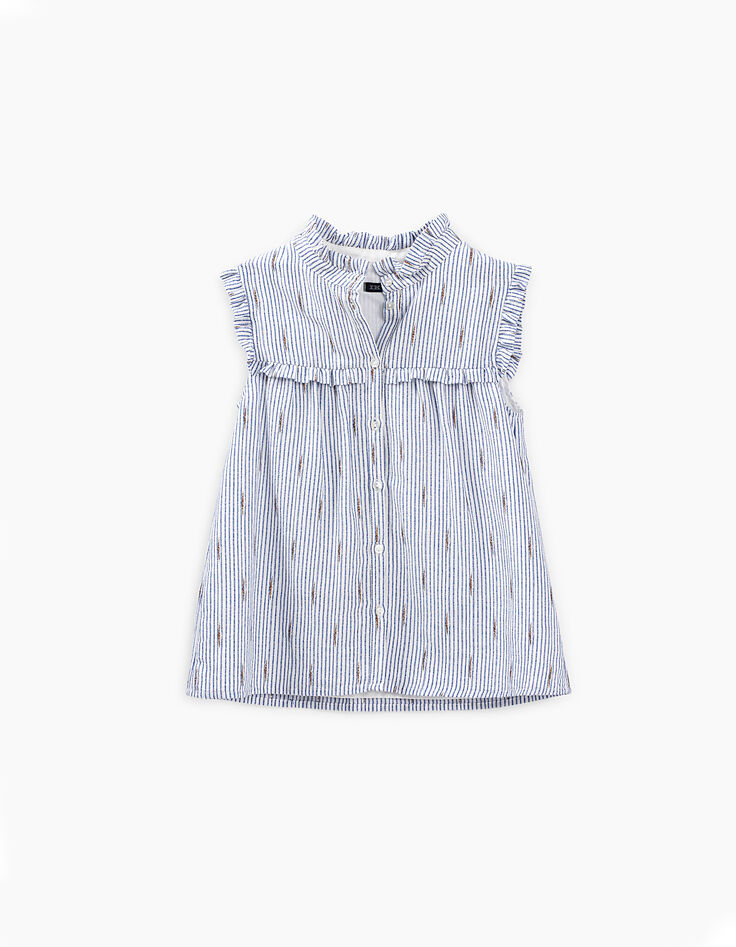Blusa navy de rayas con volantes niña-2