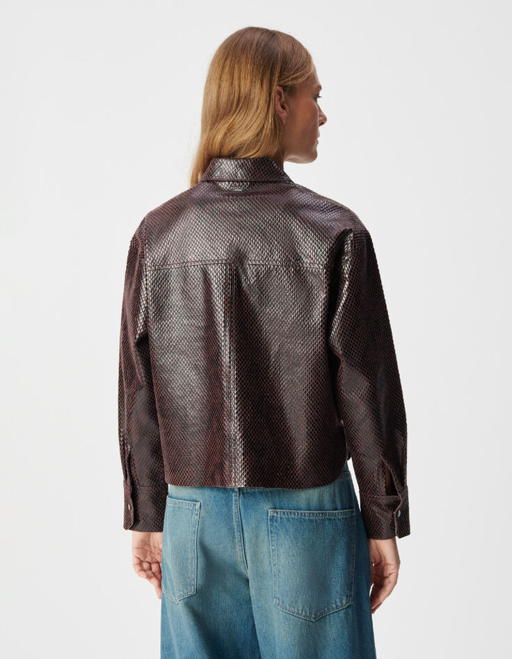 Dames overhemd van pythonleer met maokraag-3