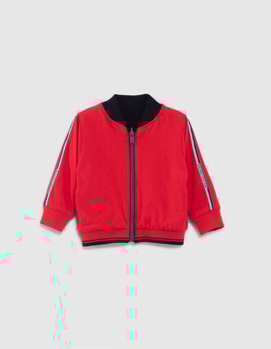 Cardigan r&eacute;versible marine et rouge b&eacute;b&eacute; gar&ccedil;on - IKKS