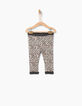 Leggings réversible imprimé et gris bébé fille-2