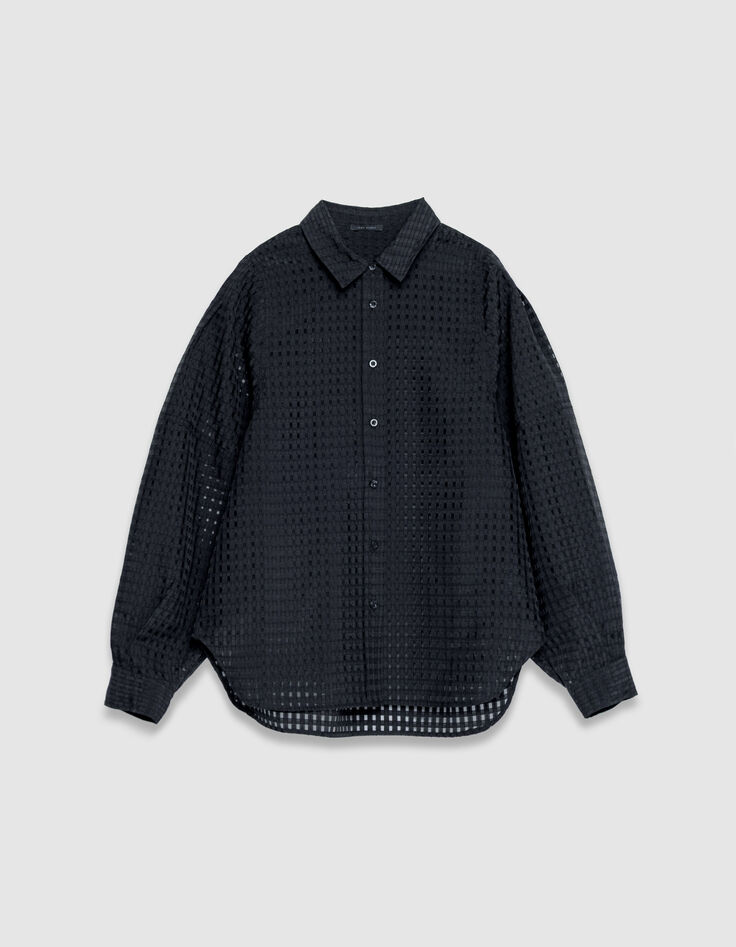 Dameshemd met zwart opengewerkt motief-7