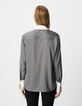 Women’s grey striped shirt with white cuffs and collar-4 Women’s grey striped shirt with white cuffs and collar-4