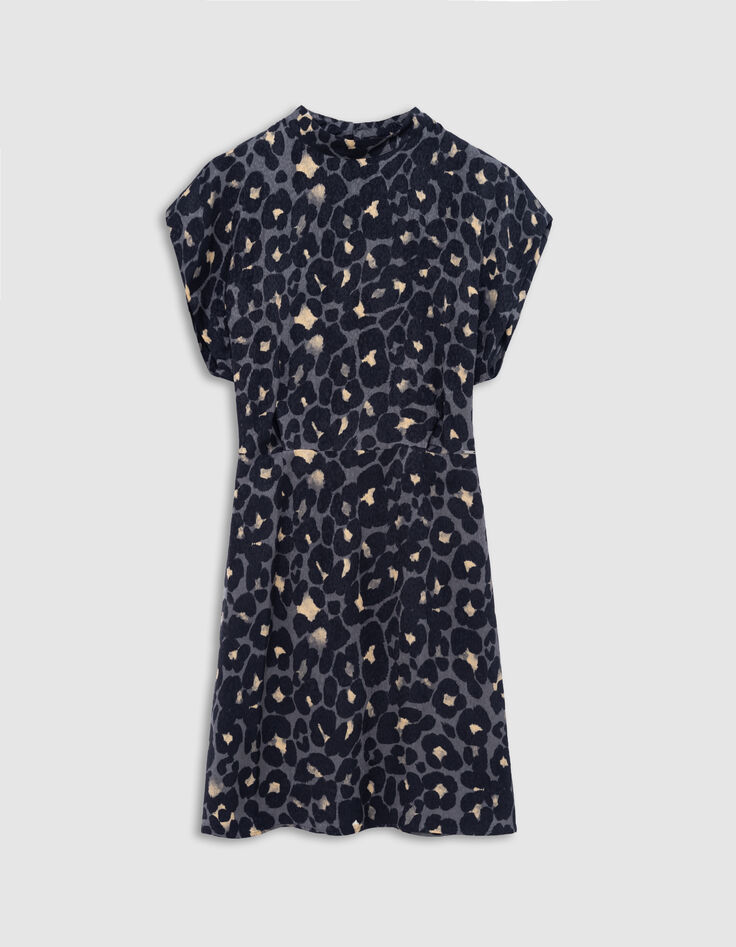 Robe habill&eacute;e grise imprim&eacute; animalier Femme-6