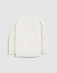 Blusa blanca de encaje para mujer-6