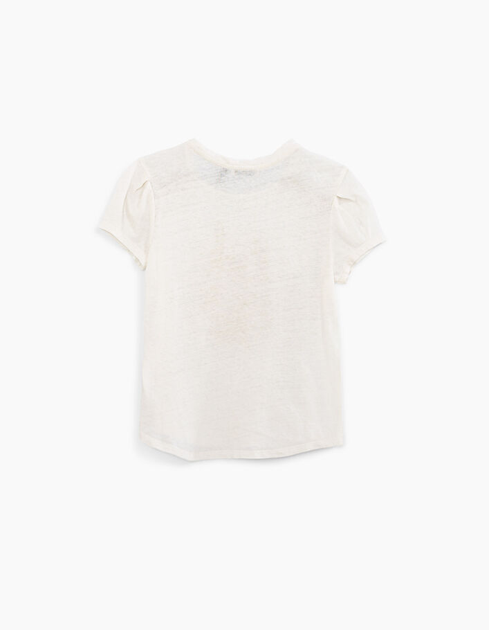 Camiseta blanco roto con mensaje oro niña - IKKS