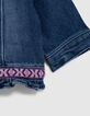 Chaqueta vaquera azul bordado espalda bebé niña-5