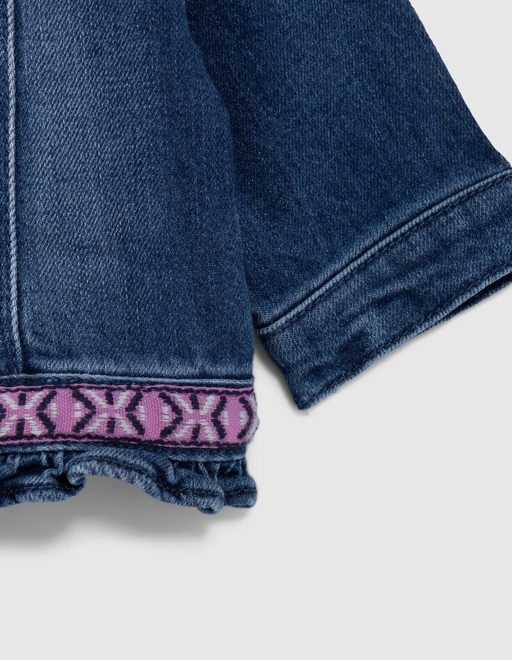 Chaqueta vaquera azul bordado espalda bebé niña-5