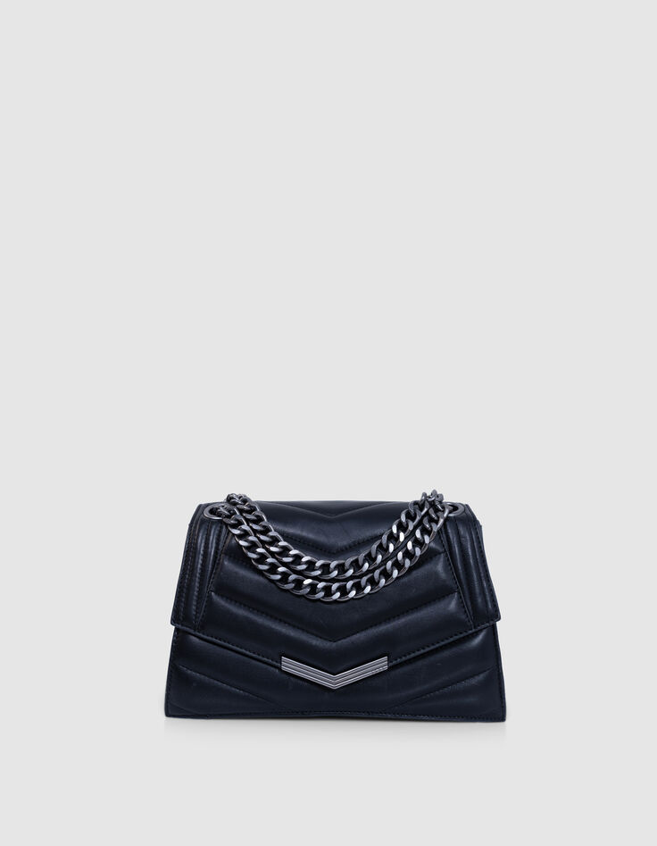 Sac THE 1 Timeless noir cuir matelassé Taille M Femme-1