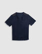 Crumpled navy top with jewelled shoulders Women-5