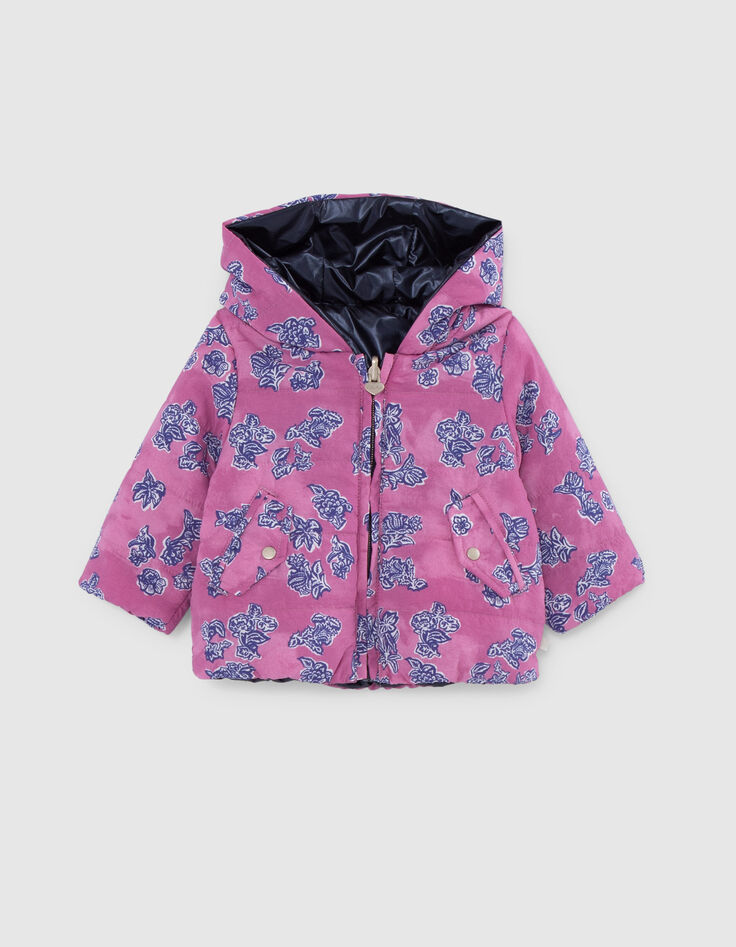 Baby-M&auml;dchen Wende-Steppjacke Marineblau/Indische Blumen-2