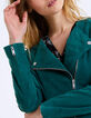 Women’s green goatskin leather jacket-4