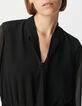 Black long dress with lavallière collar Women-4