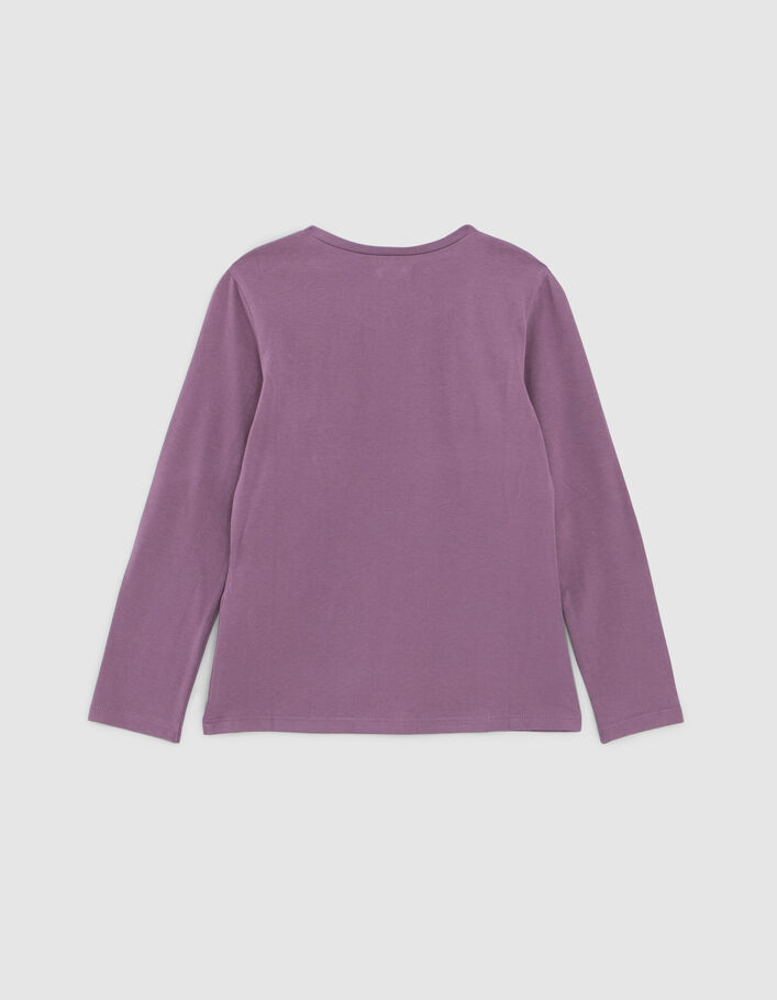 Roze T-shirt biokatoen iriserende rubber tekst meisjes-3