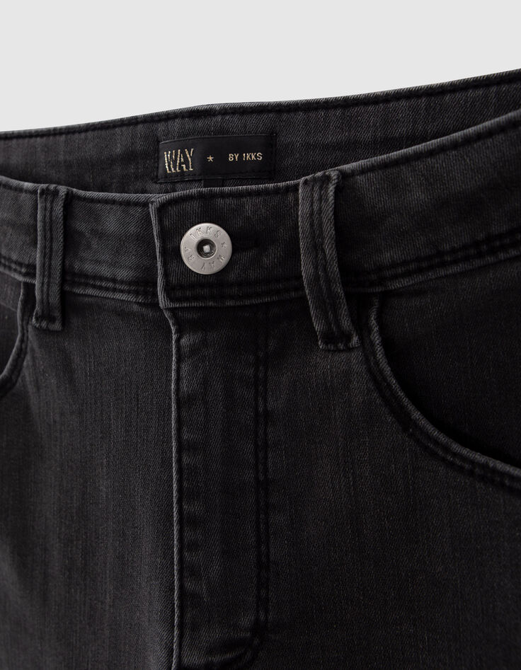 Vaqueros anchos negros delavados cropped niña-2