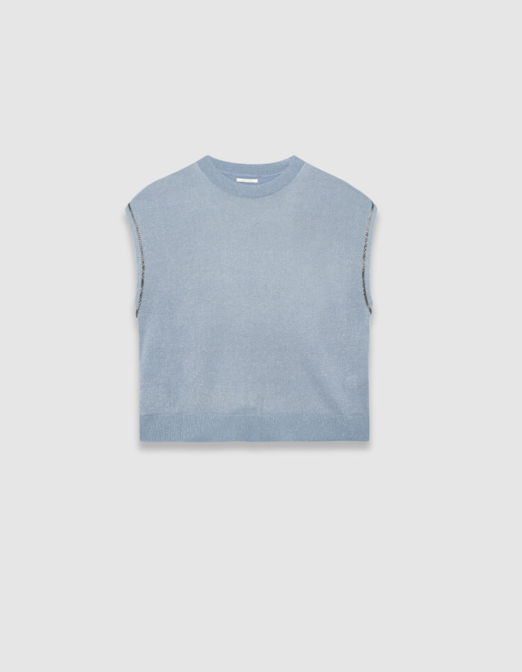 Jersey azul punto fino lúrex cadenas mujer-5