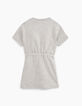 Robe Wonder Woman gris chiné moyen taille coulissée fille-3