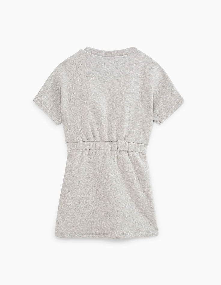 Robe Wonder Woman gris chiné moyen taille coulissée fille-3