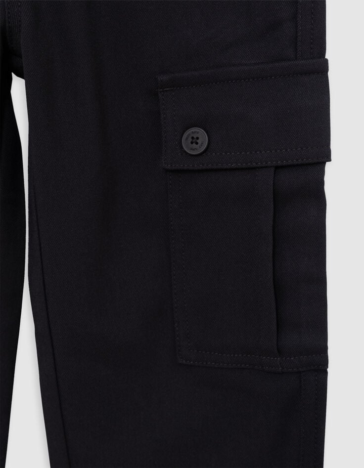 Pantalon BATTLE noir taille élastiquée garçon-5