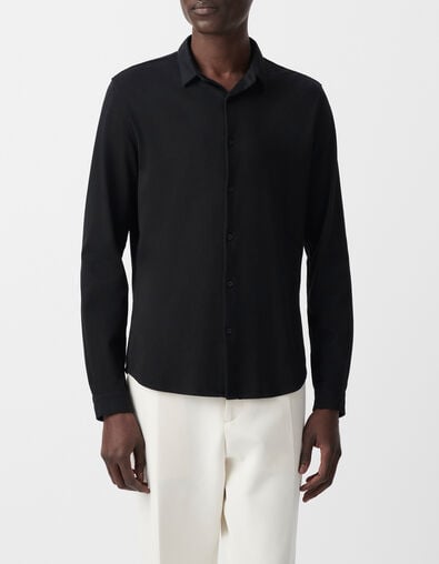 Men&rsquo;s black Interlock REGULAR shirt - IKKS