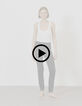 Graue schmale Powerstretch-Jeans mit Schnürungstaschen Damen-10