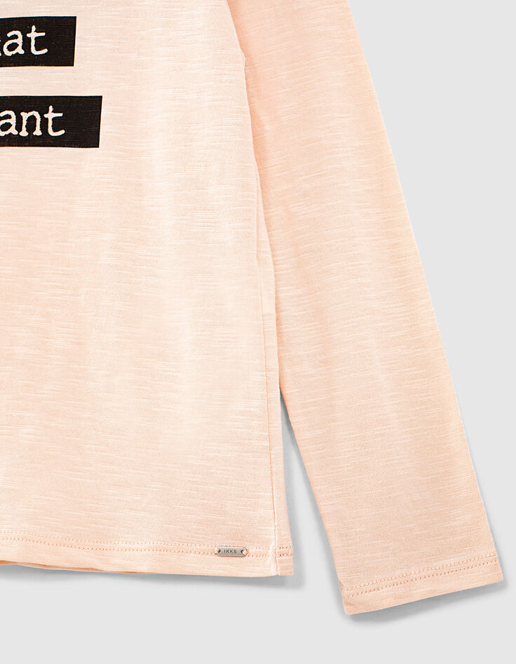 Camiseta rosa palo con mensaje niña-4