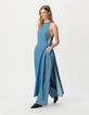 Robe longue en jean waterless ouverte côtés-1