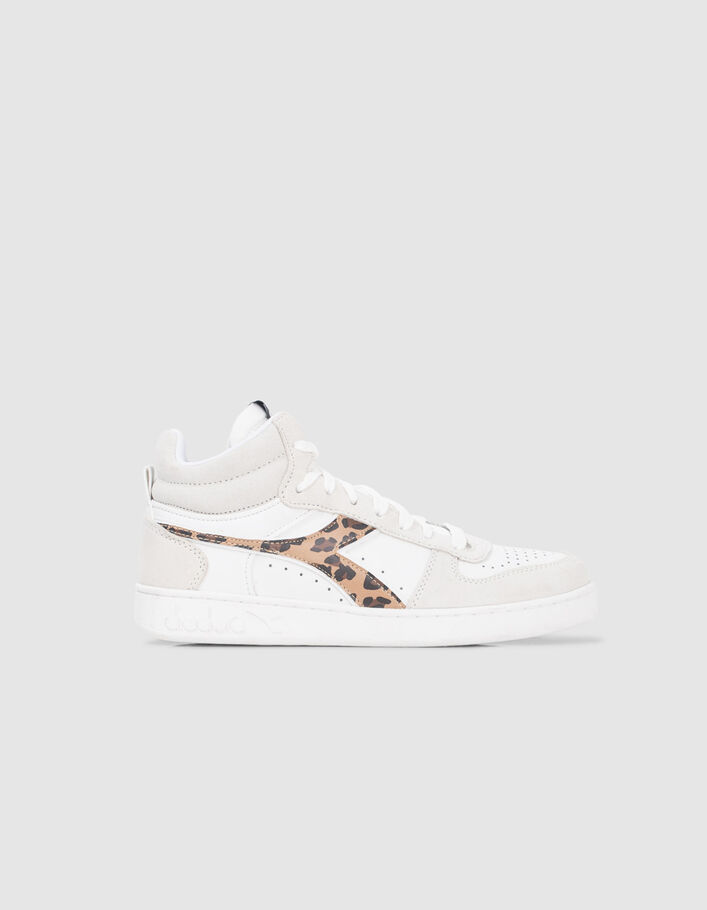 Witte sneakers en luipaardprint Diadora® dames - IKKS