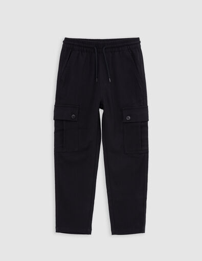 Pantalon BATTLE noir taille élastiquée garçon - IKKS
