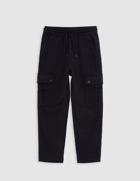 Pantalon BATTLE noir taille élastiquée garçon - IKKS