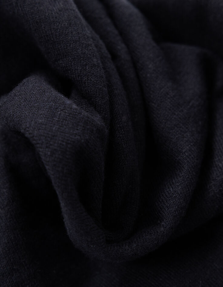 Polo noir en tricot flammé Homme-6