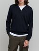 Herren-Poloshirt anthrazit Strick mit Rei&szlig;verschlusskragen-2