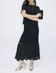 Women&rsquo;s black crochet cropped top-5