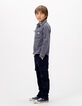 Boys’ blue corduroy overshirt with press studs-1