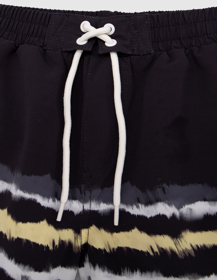 Short de bain noir imprim&eacute; gar&ccedil;on-2