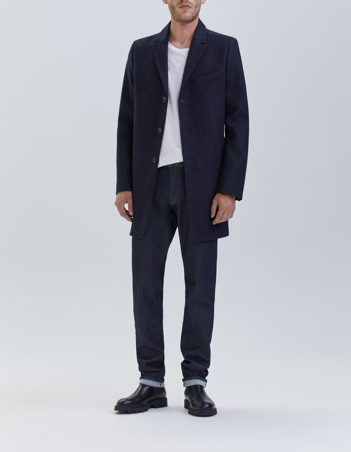 abrigo azul real de los hombres