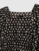 Schwarze M&auml;dchenbluse mit Grafikblumenprint-3