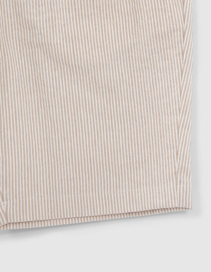 Bermuda de costume cérémonie beige rayé garçon
