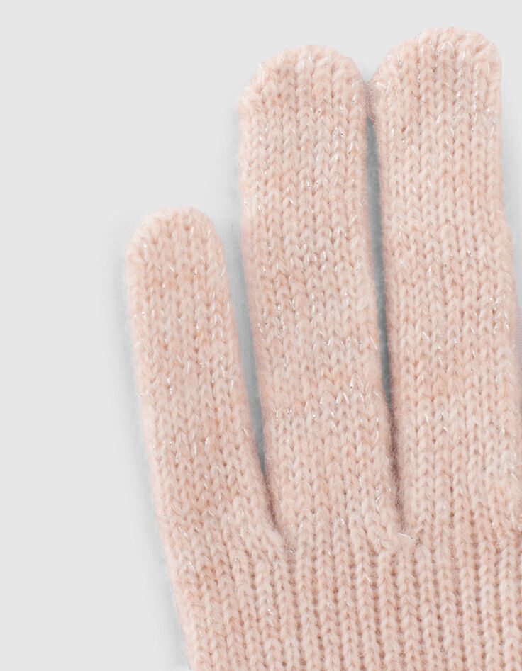 Girls’ pale pink knit gloves-4 Girls’ pale pink knit gloves-4