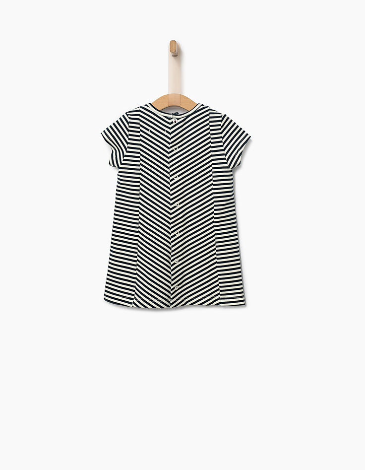 Gebroken witte matrozenjurk voor babymeisjes-3
