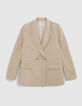 Women's beige recycled polyester suit jacket-8
