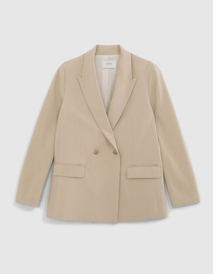 Women's beige recycled polyester suit jacket-8