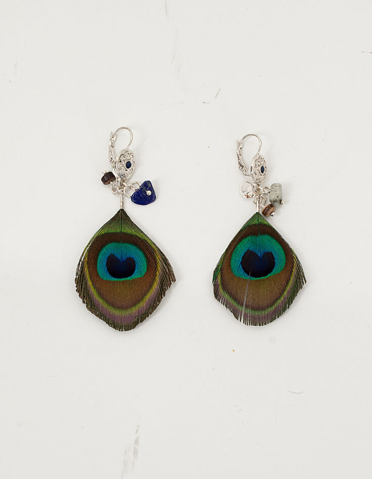 Boucles d'oreilles paon femme-1 Boucles d'oreilles paon femme-1